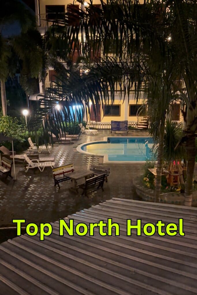 Favorite hotel in Chaing Mai - Top North Hotel, view from room of pool. 