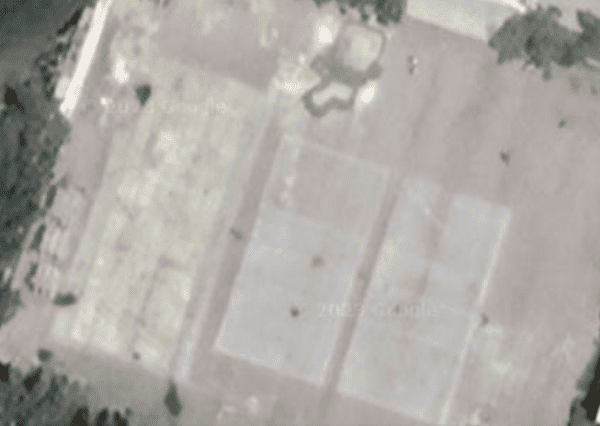 It appears to be tennis courts at Kim II-sung University in Pyongyang, North Korea.