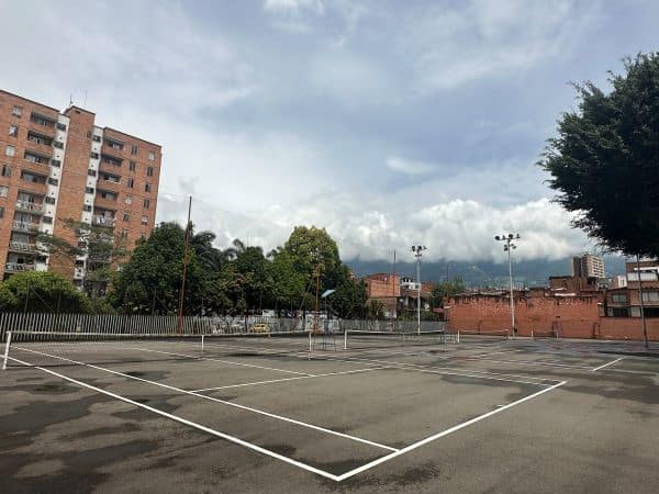 Inder Envigado tennis courts in Envigado, Medellin, Colombia.