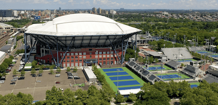 Aerial view of USTA Billie Jean King National Tennis Center at the US Open