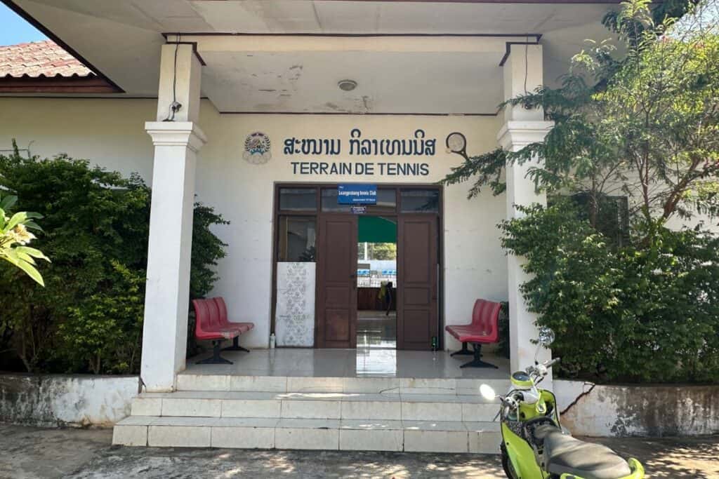 Luang Prabang Tennis Club entrance in Luang Prabang, Laos.