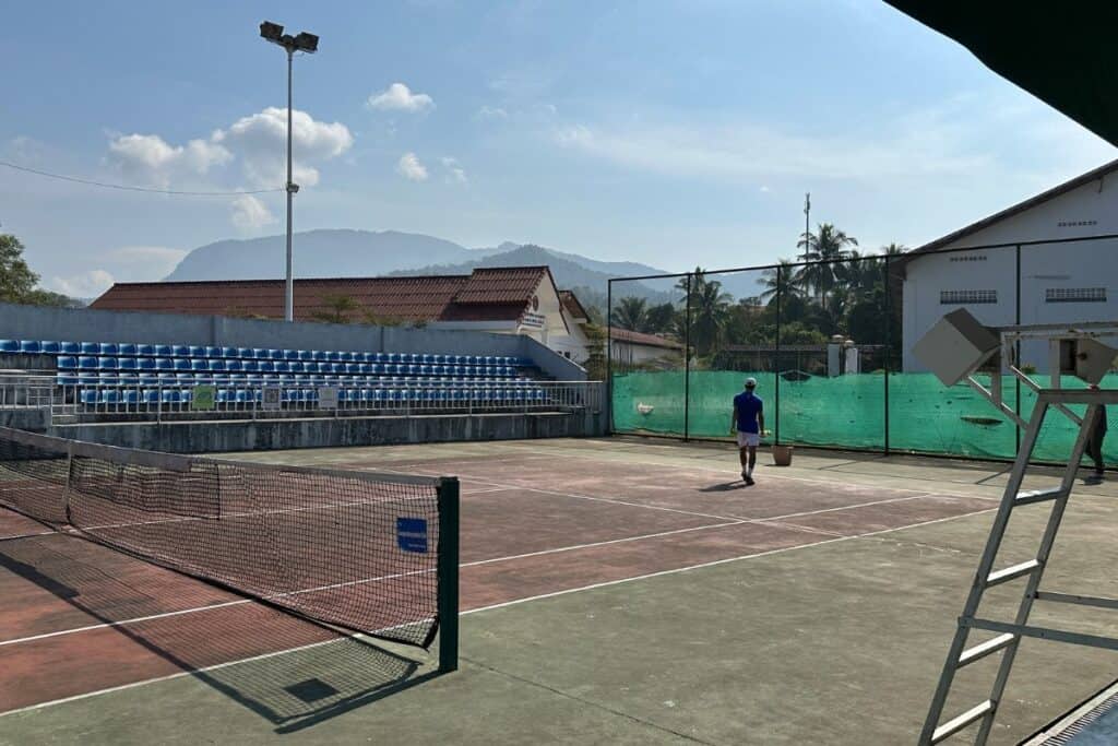 Tennis court in Luang Prabang Tennis Club in Laos.