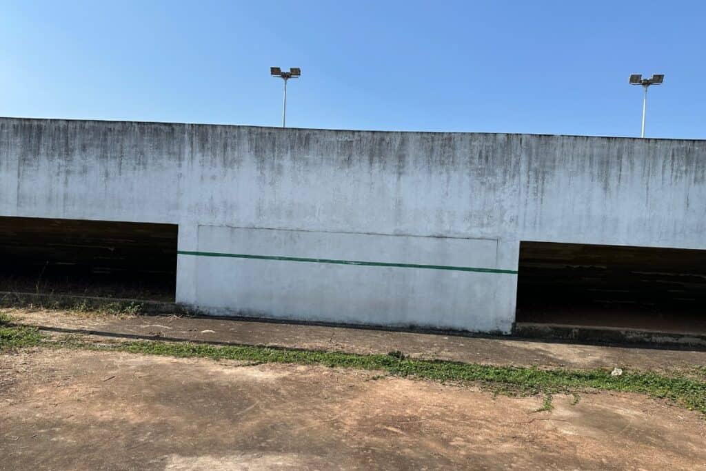 Luang Prabang Tennis Club hitting wall.