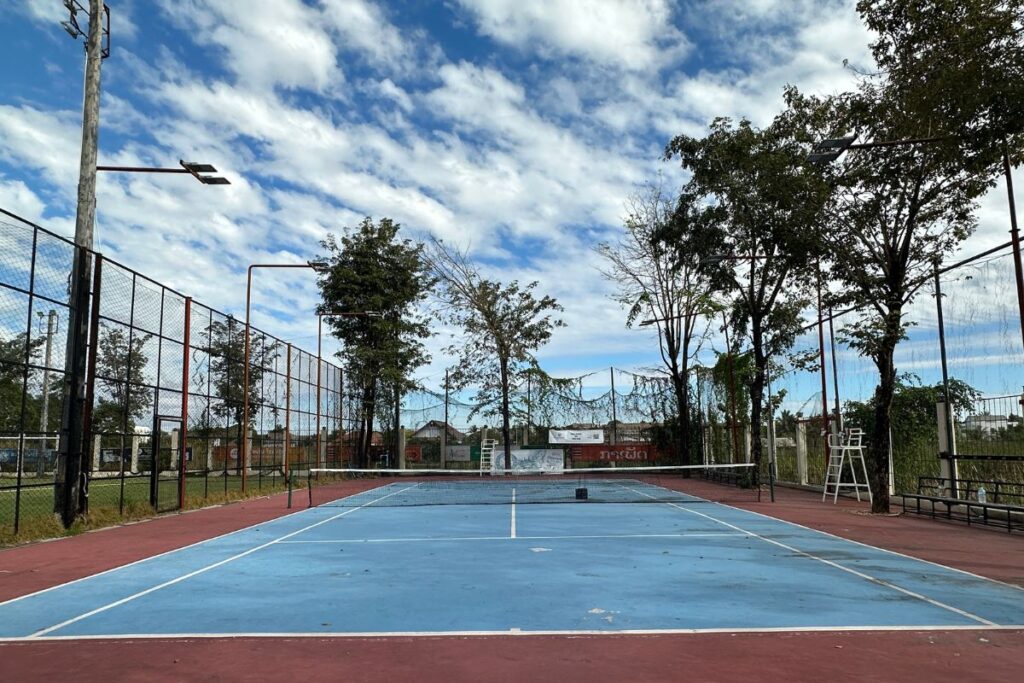 Amazing and beautiful view of Phupha Tennis Club hardcourt in Vientiane, Laos.