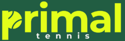 Primal Tennis logo - grass green and yellow. 1620 x 360px