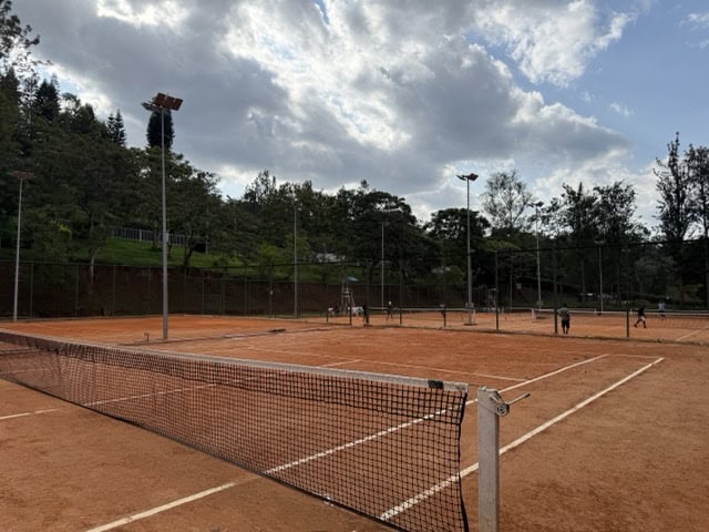 Cercle-Sportif-De-Kigali tennis courts view from ground level.