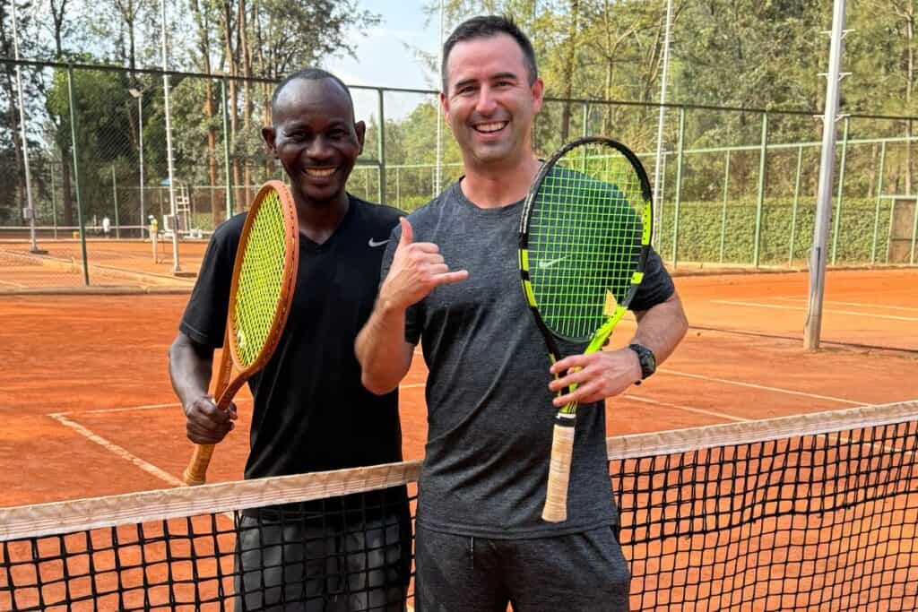 Rwanda tennis players at french tennis club.