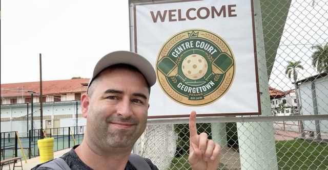 Centre Court Pickleball in Penang, Malaysia, Eric Claggett selfie